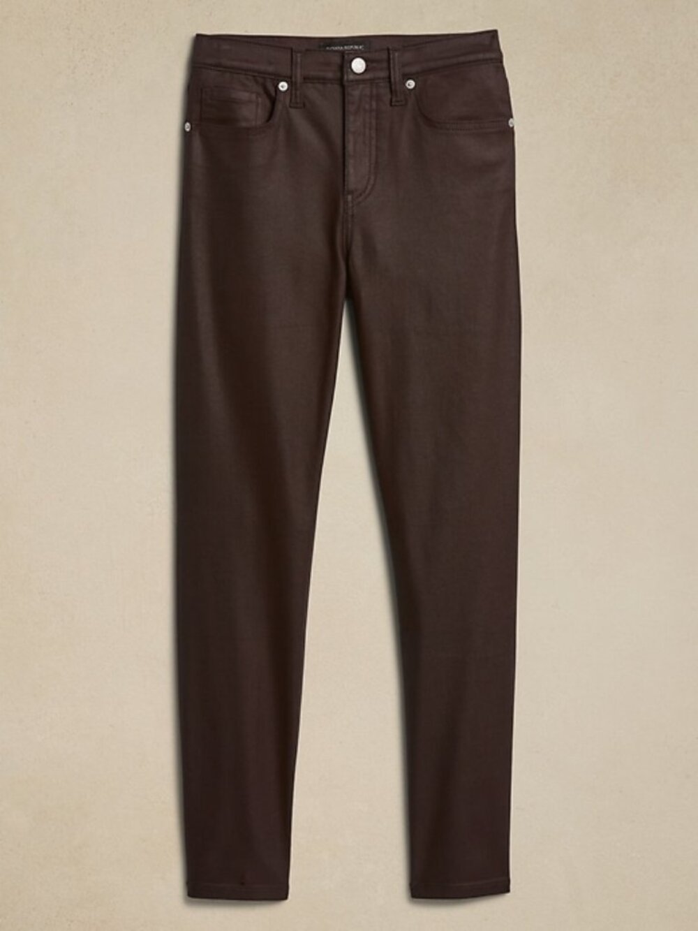 BANANA REPUBLIC FACTORY high rise slim coated jeans in barn red (8/29)